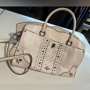 Coach Cream Studded Handbag